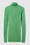 Cos Slim-fit Merino Wool Turtleneck Top In Green