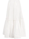 Tory Burch Flared Maxi Skirt In Weiss