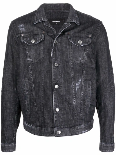 Dsquared2 Button-up Denim Jacket In Black