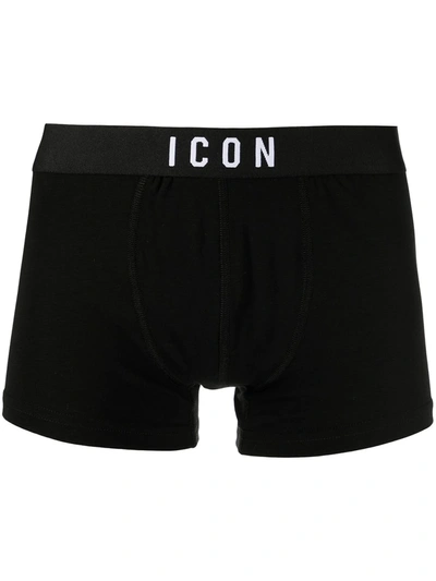 Dsquared2 Icon Waistband Boxer Briefs In Black