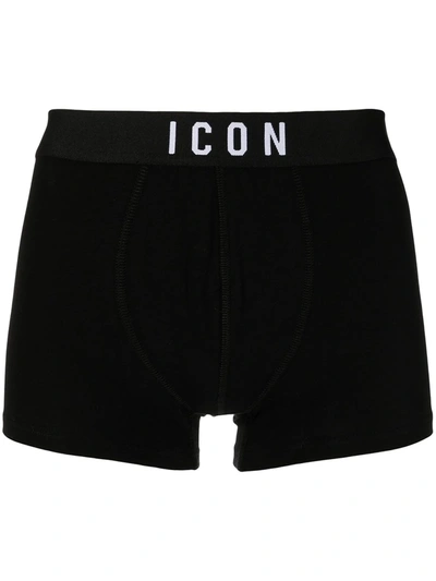 Dsquared2 Icon Waistband Boxer Briefs In Black