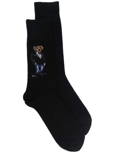 Polo Ralph Lauren Polo Bear-print Socks In Black