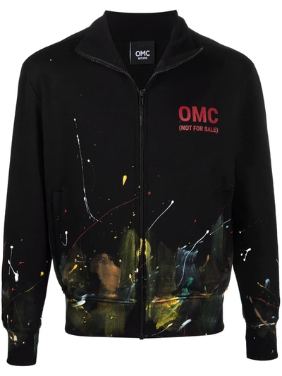 Omc Logo-print Zip-up Track Jacket In Black