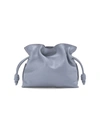 Loewe Mini Flamenco Knot Leather Clutch In Atlantic Blue