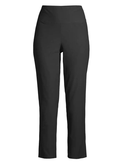Eileen Fisher Stretch Crepe High-waisted Pants In Graphite