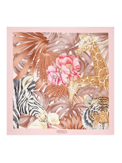 Ferragamo Women's Foresta Print Silk Square Scarf In Pink/multi