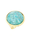 NEST WOMEN'S 22K GOLD-PLATED & TURQUOISE RING,400014918009