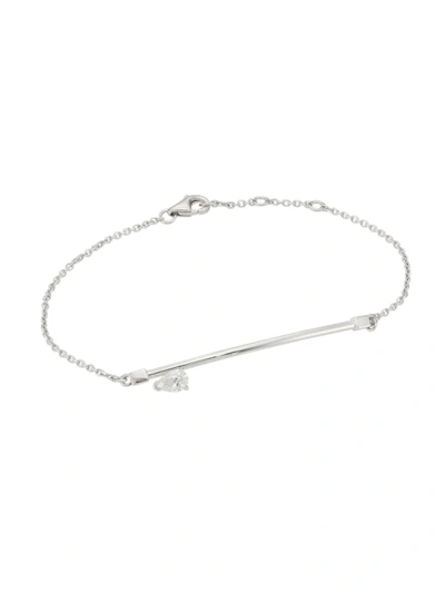 Repossi Serti Sur Vide 18ct White-gold And Pear-cut 0.25ct Diamond Bracelet In White Gold 18k