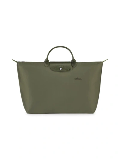 Longchamp Le Pliage Green Large Travel Bag In Forest