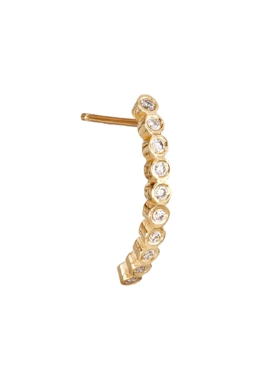 Zoë Chicco Women's Bezel 14k Yellow Gold & Diamond Curved Bar Earring