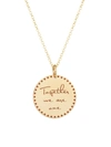 ZOË CHICCO WOMEN'S MANTRA 14K YELLOW GOLD 'TOGETHER WE ARE ONE' SMALL PENDANT NECKLACE,400015056182