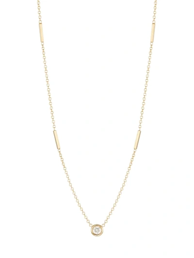 Zoë Chicco Women's Gold Bars 14k Gold & Floating Diamond Necklace In Yellow Gold