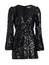Wayf Carrie Sequined Mini Dress In Black