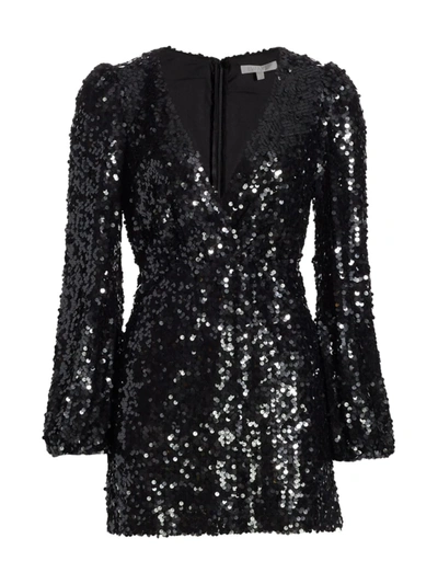 Wayf Carrie Sequined Mini Dress In Black