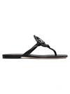 Tory Burch Miller Jeweled Leather Thong Sandals In Perfect Black