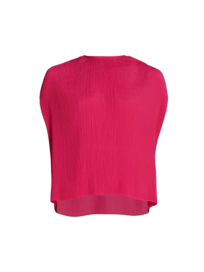 Halston Aerin Pleated Crepon Top In Pink