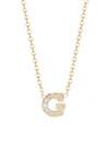 Zoë Chicco Women's Pavé Diamond & 14k Yellow Gold Initial Pendant Necklace In Initial G
