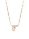 Zoë Chicco Pavé Diamond & 14k Yellow Gold Initial Pendant Necklace In Initial F