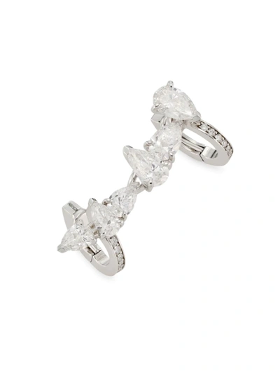 Repossi Women's Serti Sur Vide 18k Gold & Diamond Single Ear Cuff In White Gold