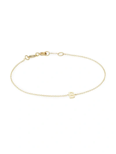 Saks Fifth Avenue 14k Yellow Gold Initial Charm Bracelet In Initial B