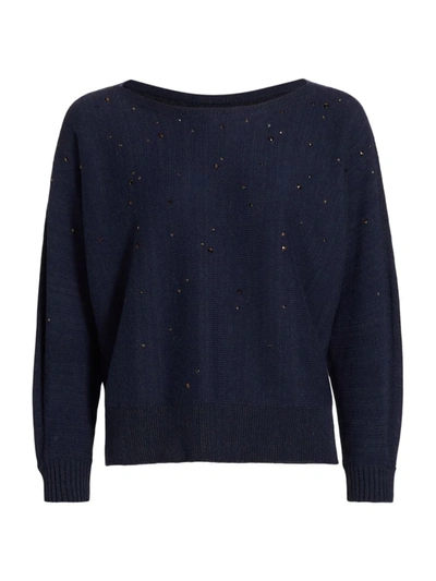 Nic + Zoe Falling Stars Embellished Sweater In Nocolor