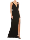 Mac Duggal Matte Jersey V-neck Gown In Black