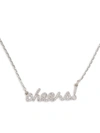KATE SPADE WOMEN'S CHEERS SILVERTONE & GLASS PENDANT NECKLACE,400015411187