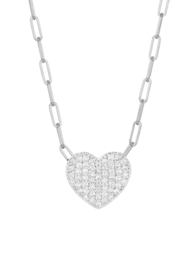 Phillips House Women's 14k White Gold & Diamond Mini Heart Pendant Necklace