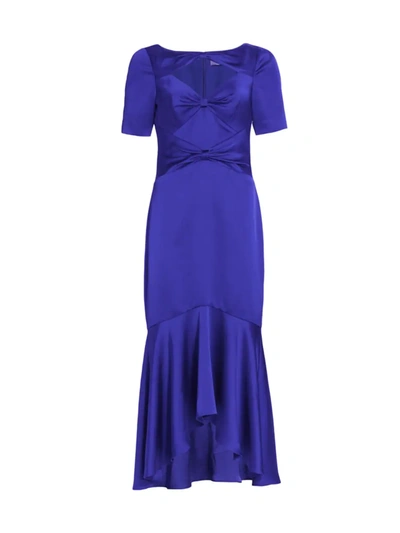 Theia Veronica Midi Dress In Blue