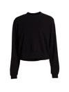 Cotton Citizen Milan Tie Dye Crop Sweatshirt In Jet Black