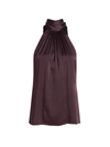 Ramy Brook Lori Tie-neck Silk Halter Top In Raisin