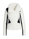 Blanc Noir Motion Panel Puffer Jacket In White Black