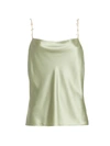 Cami Nyc Busy Cowlneck Silk-blend Blouse In Aloe