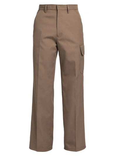 Valentino Wide-leg Side Flap Pocket Pants In Fango