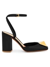 Valentino Garavani Roman Stud Leather Slingback Pumps In Nero