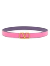 Valentino Garavani Women's Reversible Vlogo Leather Belt In Pink