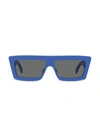 Celine 57mm Rectangular Sunglasses In Blue