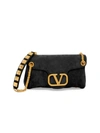 Valentino Garavani Vlogo Leather Shoulder Bag In Nero