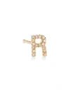 Saks Fifth Avenue Women's 14k Yellow Gold & 0.03 Tcw Diamond Initial Stud Earring In Initial R