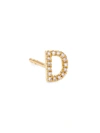 Saks Fifth Avenue Women's 14k Yellow Gold & 0.03 Tcw Diamond Initial Stud Earring In Initial D