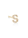 Saks Fifth Avenue Women's 14k Yellow Gold & 0.03 Tcw Diamond Initial Stud Earring