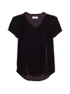 Bella Dahl Velvet V-neck T-shirt In Black