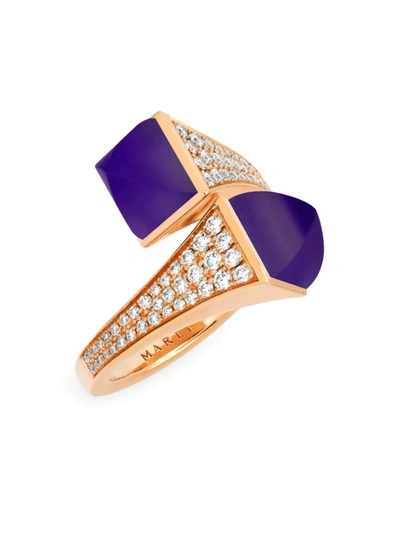 Marli Women's Cleo 18k Rose Gold, Diamond & Lapis Lazuli Ring