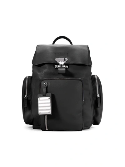 Fpm On The Road Leather Medium Backpack In Black Leather