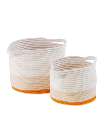 Honey-can-do Nesting Cotton Rope 2-piece Storage Basket Set In White