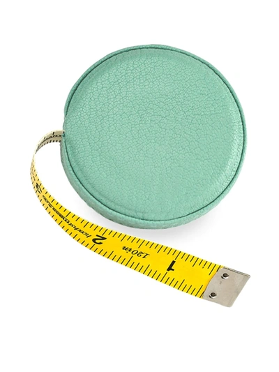 Graphic Image Leather Tape Measure In Robins Egg Blue