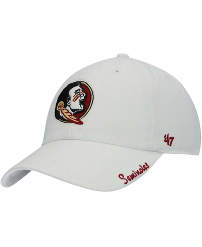 47 Brand Women's White Florida State Seminoles Miata Clean Up Logo Adjustable Hat