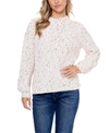 John Paul Richard Women's Confetti Chenille Mock Neck Sweater In Rose