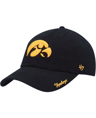 47 Brand Women's Black Iowa Hawkeyes Miata Clean Up Logo Adjustable Hat