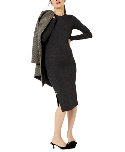 A Pea In The Pod Luxessentials Knit Midi Maternity Dress In Grey